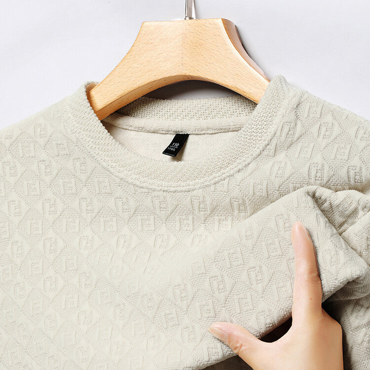 Herren hochwertiger Strickpullover mit modischem 3D-Muster Echoarchiv