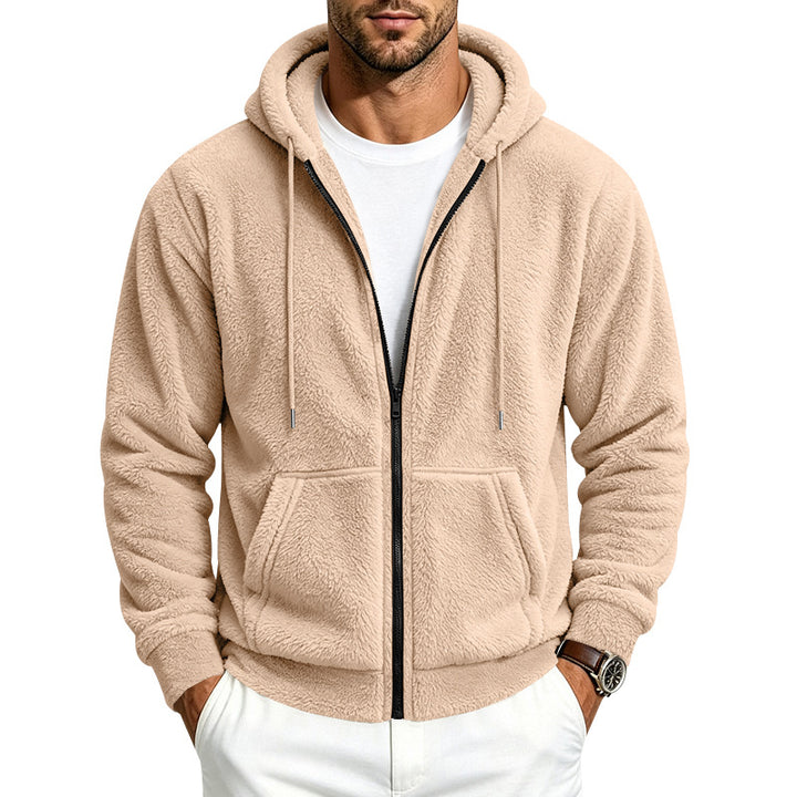 Herren Teddy-Fleece Kapuzenjacke mit Reißverschluss Echoarchiv