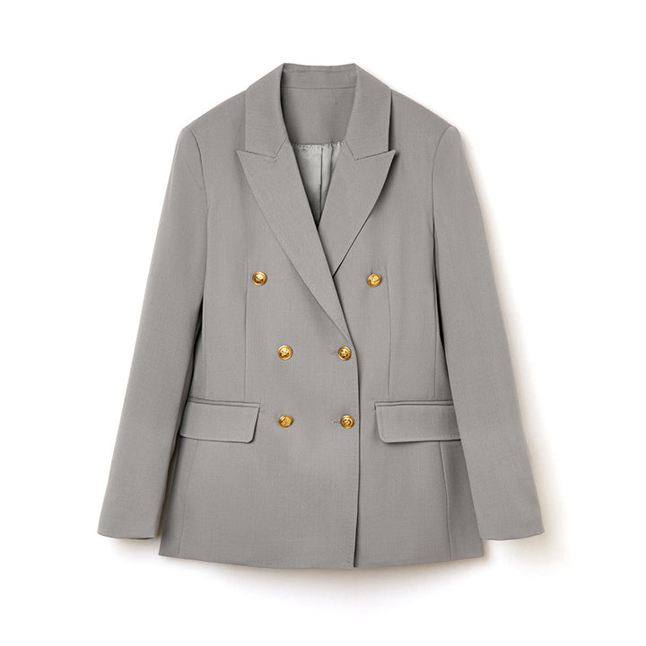 Damen Doppelreihiger Tailoring-Blazer mit Goldknöpfen und figurformenden Abnähern Echoarchiv