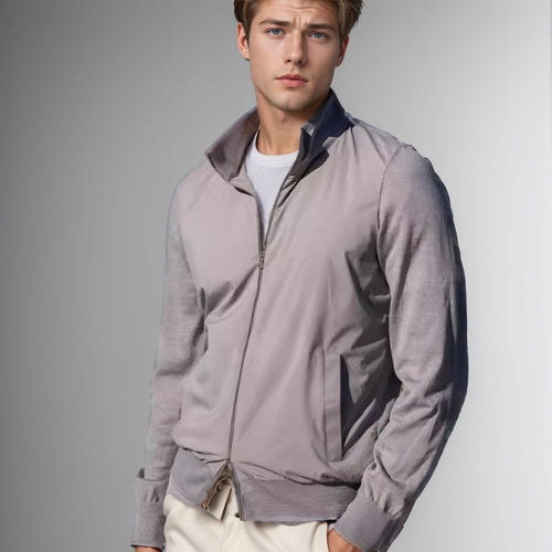 Herren modische Leichtjacke mit Stehkragen und praktischen Taschen Echoarchiv