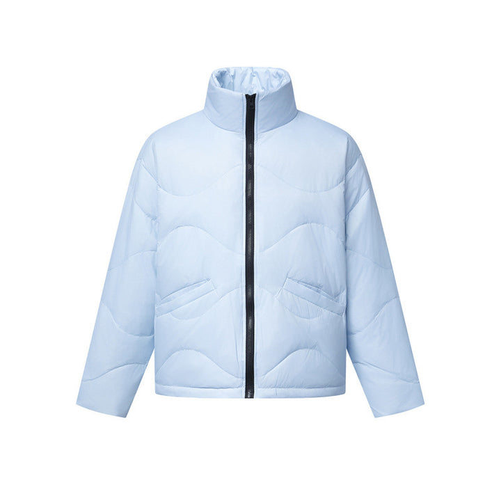 Damen Kurz geschnittene wattierte Steppjacke mit Wellensteppung und hohem Stehkragen Echo Archiv