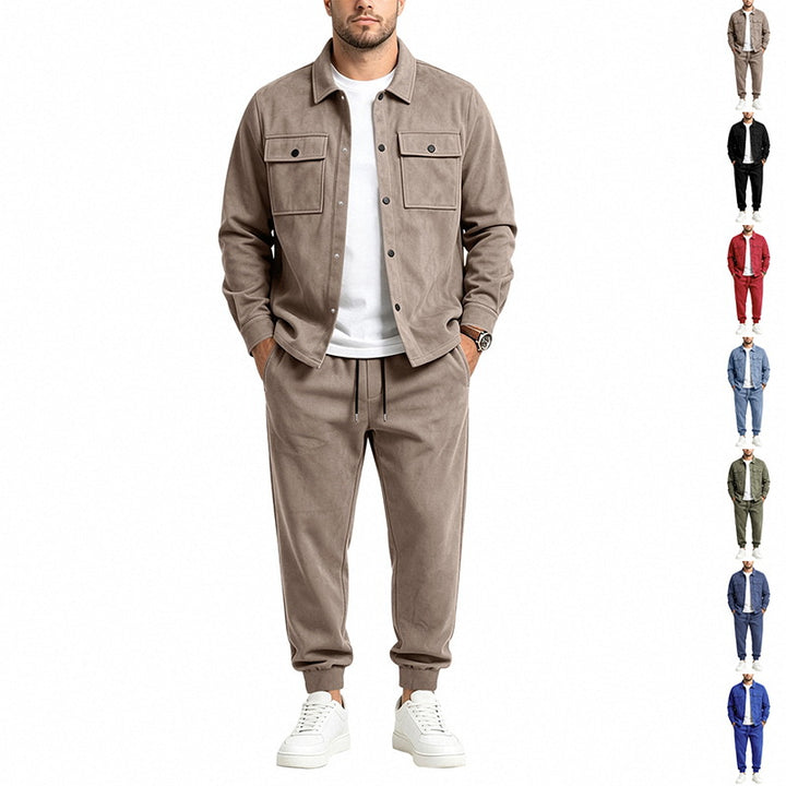 Herren Overshirt- und Jogginghose-Set aus weichem Baumwollmix Echoarchiv
