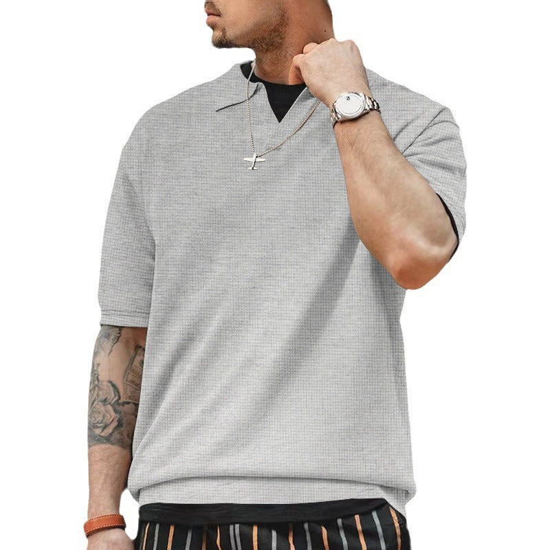 Herren stilvolles Freizeit-Polohemd mit strukturiertem Design Echoarchiv