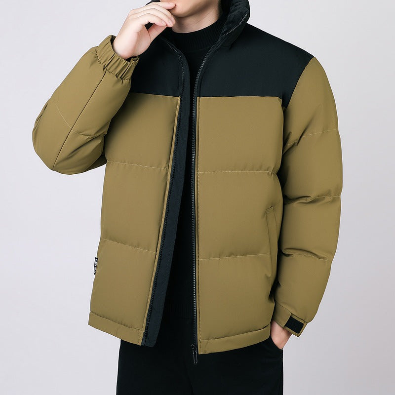 Herren Isolierte Winter-Steppjacke mit geometrischer Ton-in-Ton‑Steppung und hohem Stehkragen Echo Archiv