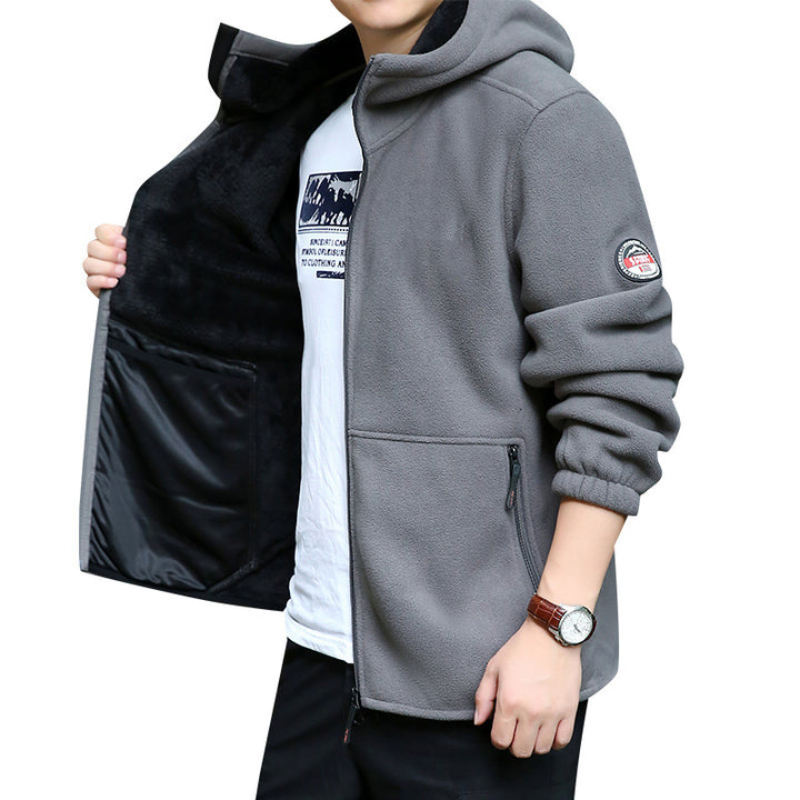 Herren Fleece-Kapuzenjacke für Outdoor mit Thermo-Futter, windabweisender Oberfläche und Reißverschlusstaschen Echo Archiv