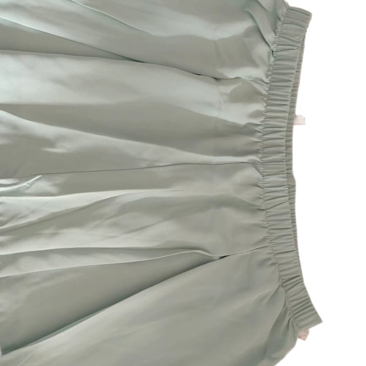 Damen Leichte Satin-Palazzohose mit hohem elastischem Bund und Kellerfalten – Avélisse