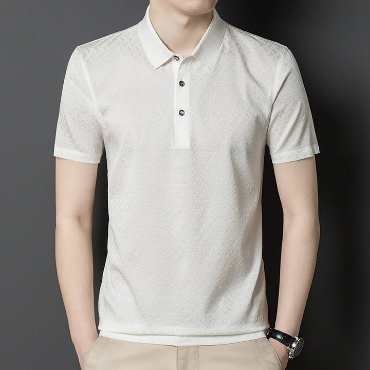 Herren Poloshirt mit strukturiertem Design und hochwertiger Baumwollmischung Echoarchiv