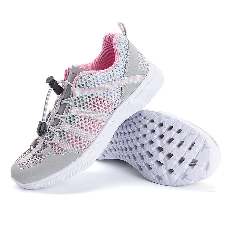 Damen nan atmungsaktiver Netzstoff-Sneaker mit Kordelzugverschluss, ultraleichter EVA-Flexsohle und gepolstertem Fersenkragen Echo Archiv