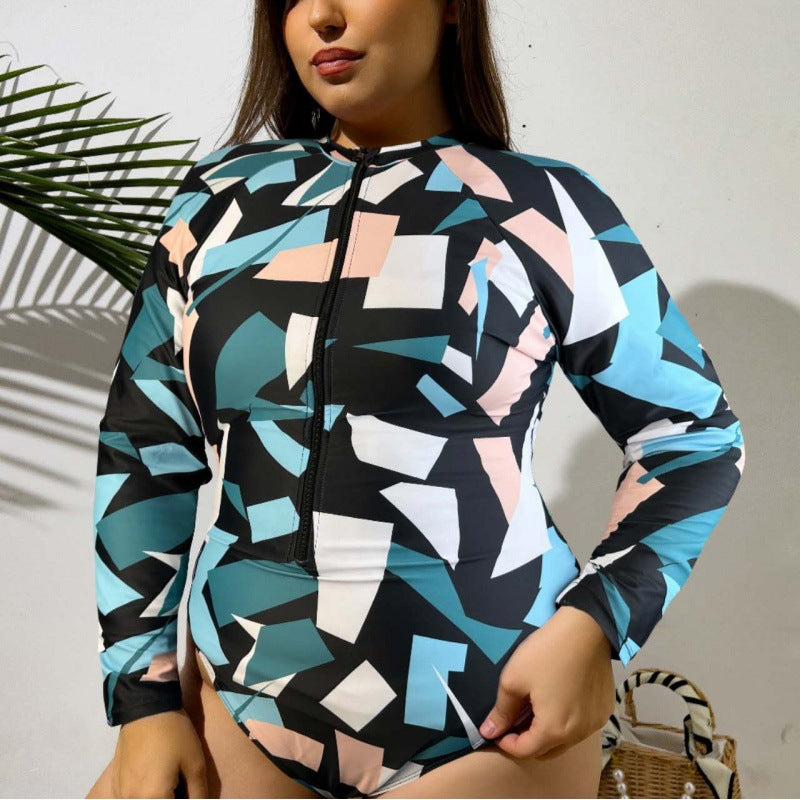 Damen Langarm-Badeanzug mit modernem Design Echo Archiv