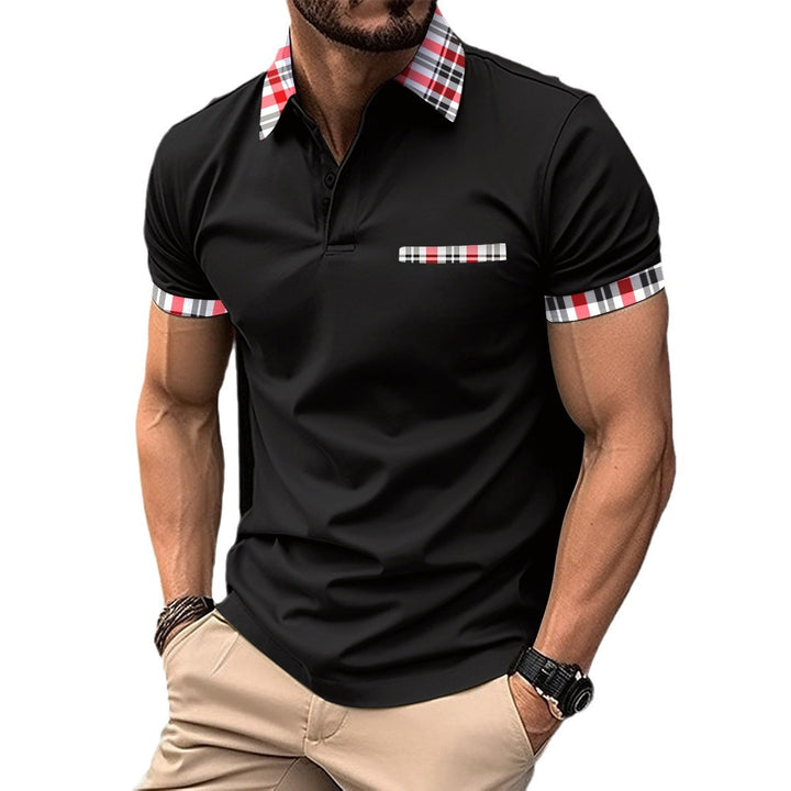 Herren modernes Kurzarm Poloshirt mit strukturierten Akzenten Echoarchiv