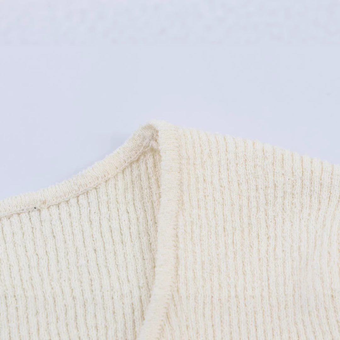 Damen Asymmetrische Feinstrick-Cardigan mit Zierknopfleiste Echoarchiv