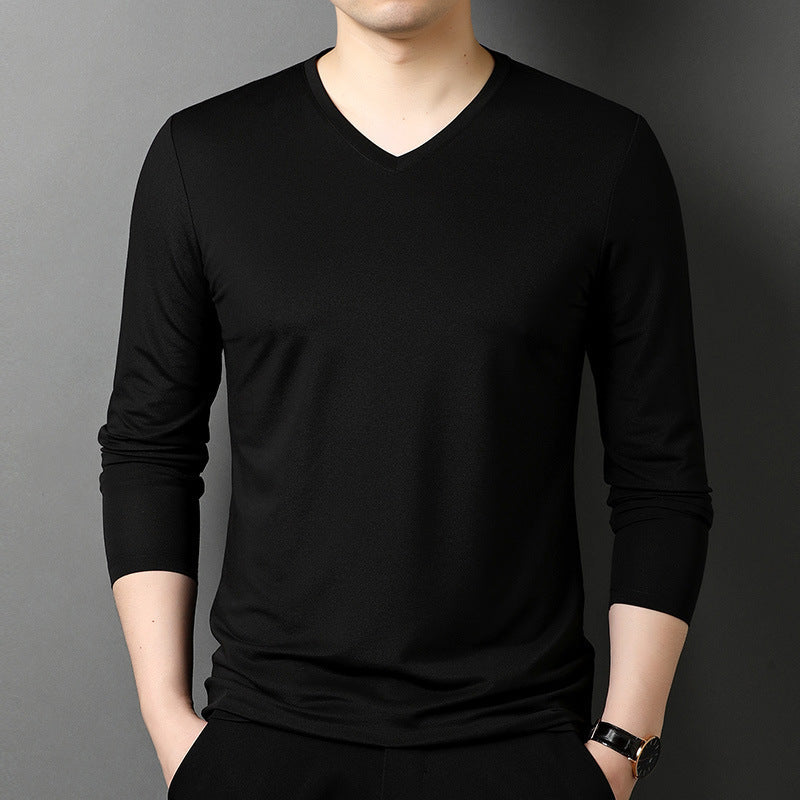 Herren V-Ausschnitt Langarmshirt aus atmungsaktiver Baumwolle Echoarchiv