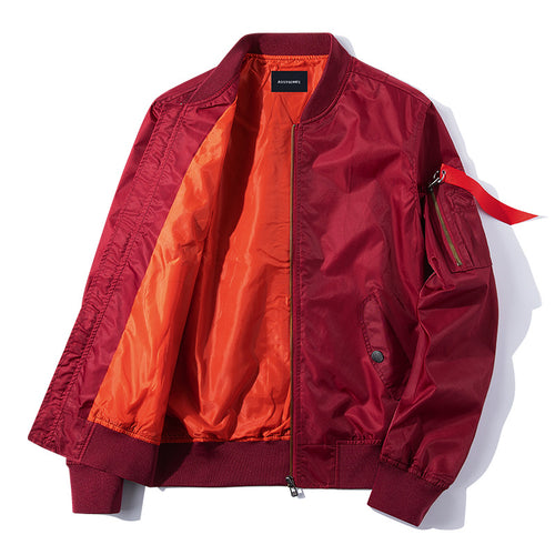 Herren o Leicht Nylon Flug Bomberjacke mit hochsichtbarem Kontrastfutter, Ärmelsichtreißverschluss, Utility-Tasche und gerippten Abschlüssen Echo Archiv