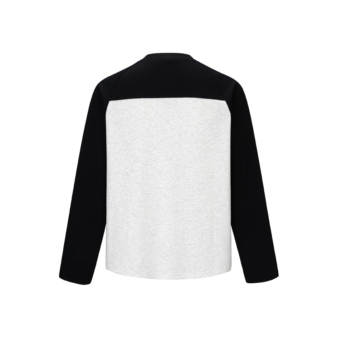 Unisex Raglan-Langarm‑Sweatshirt aus Baumwollmischung mit kontrastierenden Ärmeln und geripptem Rundhals Echoarchiv