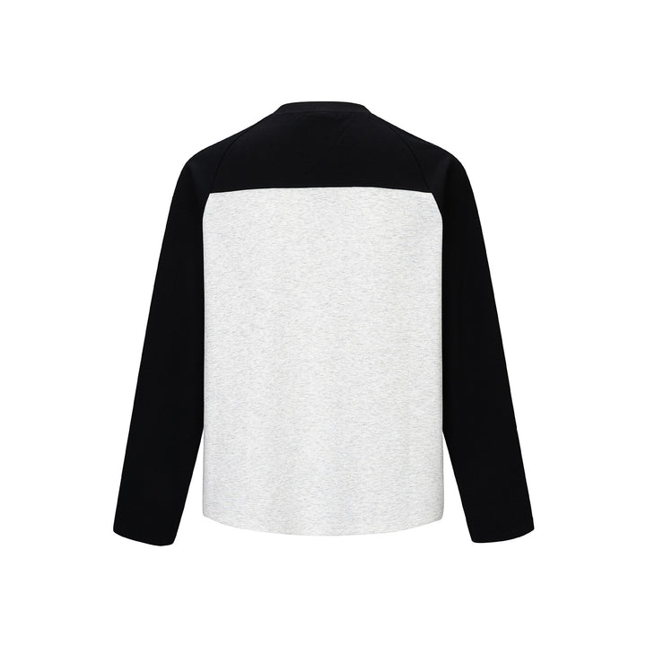 Unisex Raglan-Langarm‑Sweatshirt aus Baumwollmischung mit kontrastierenden Ärmeln und geripptem Rundhals Echoarchiv