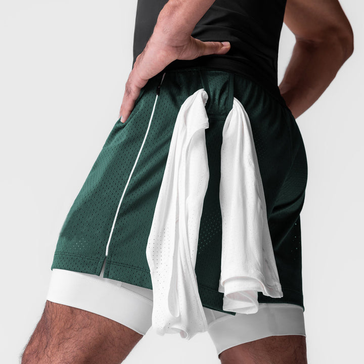 Herren Sportliche Mesh-Shorts mit integrierter Unterwäsche und praktischen Taschen Echoarchiv