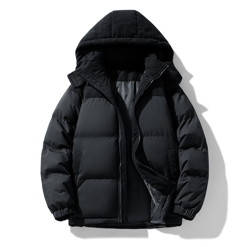 Damen warme Steppjacke mit abnehmbarer Kapuze und hochgeschlossenem Kragen Echoarchiv