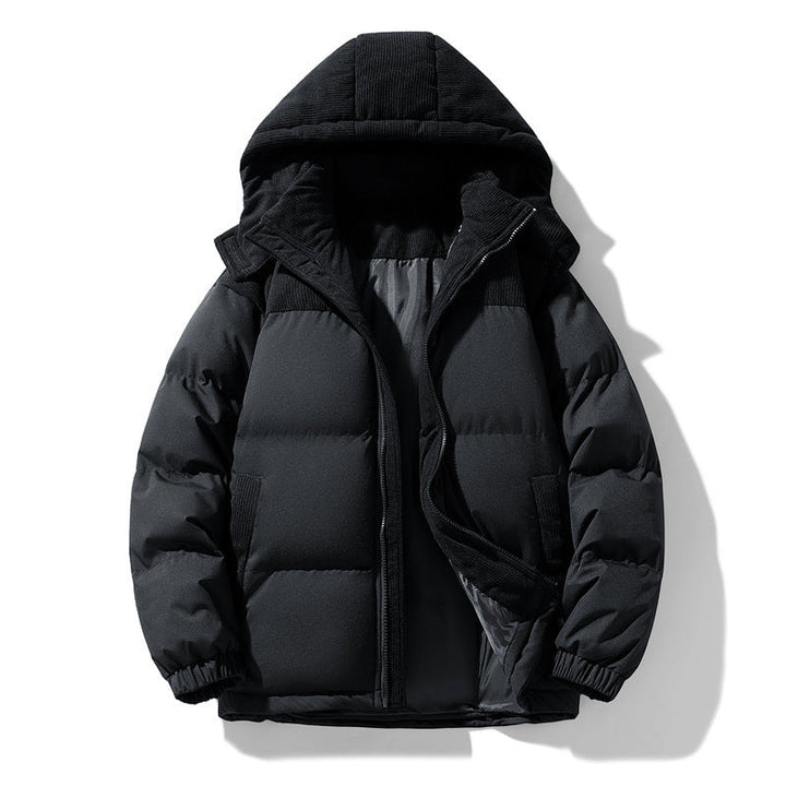 Damen warme Steppjacke mit abnehmbarer Kapuze und hochgeschlossenem Kragen Echoarchiv