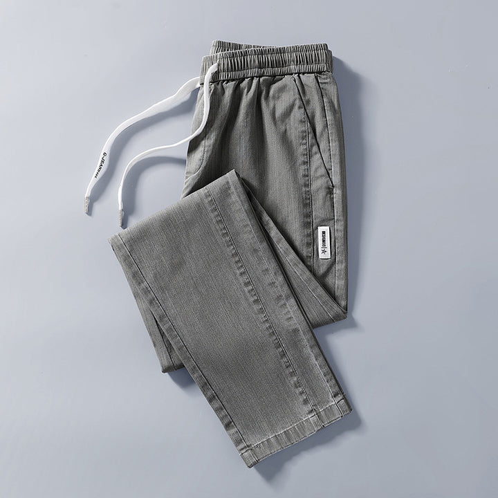 Herren bequeme Chinohose mit verstellbarem Bund und seitlichen Taschen Echoarchiv