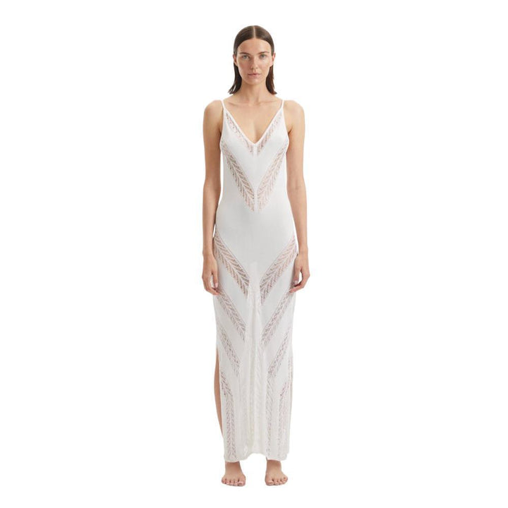 Damen elegantes Strandkleid mit raffinierten Häkelpartien Echo Archiv