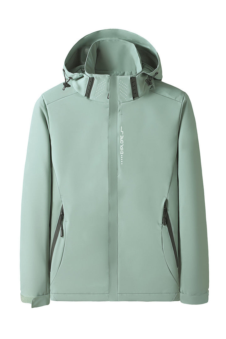 Damen Softshell Outdoorjacke mit abnehmbarer Kapuze, winddichter Membran und atmungsaktivem Meshfutter Echoarchiv