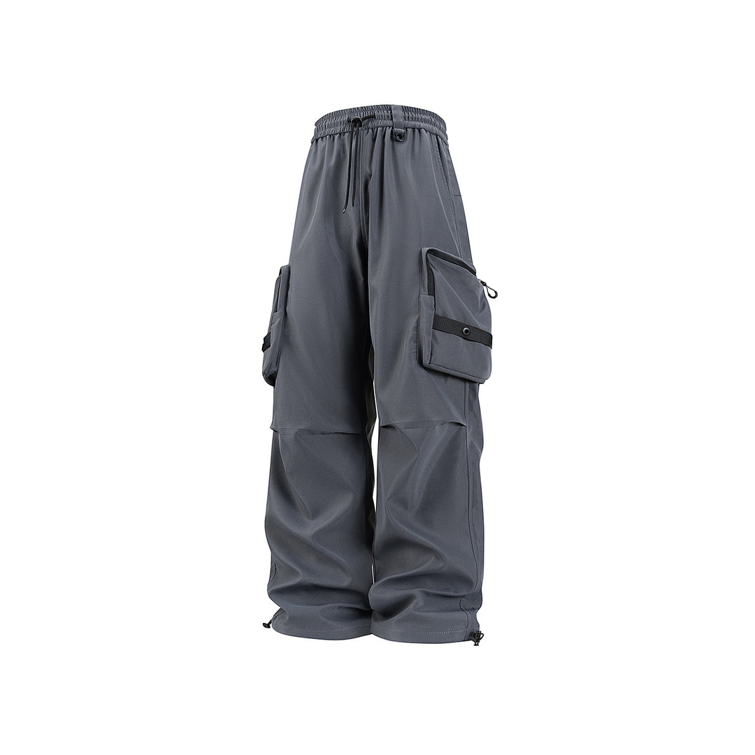 Herren Weite Utility-Cargohose mit großvolumigen Klappentaschen und Kordelzugbund Echo Archiv