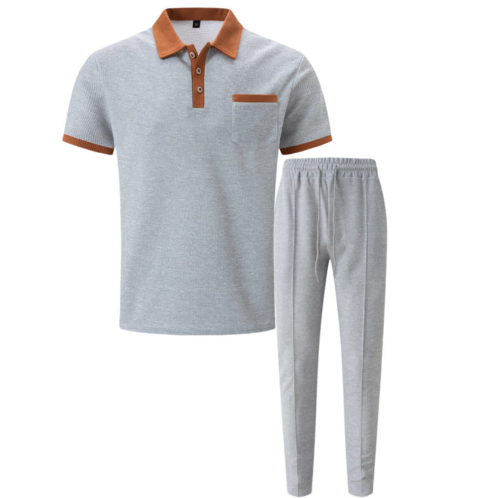 Herren elegantes Poloshirt und bequeme Jogginghose Set Echoarchiv