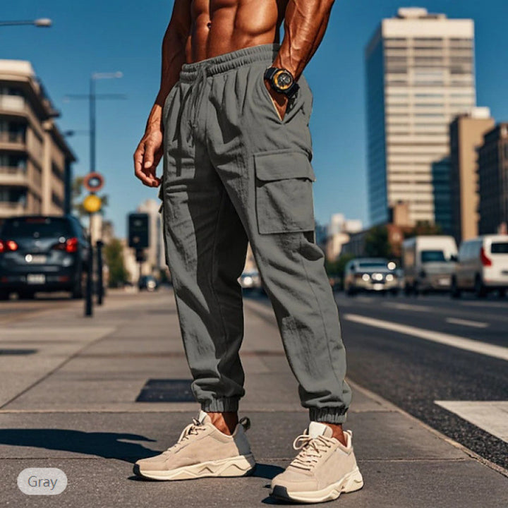 Herren Cargo-Hose aus atmungsaktivem Material mit elastischem Bund und praktischen Taschen Echoarchiv