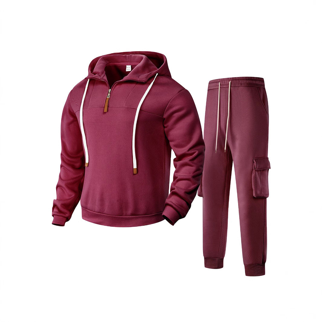 Herren nan zweiteiliges Sweatset mit Kapuze elastischem Bund und aufgesetzten Cargotaschen Echo Archiv