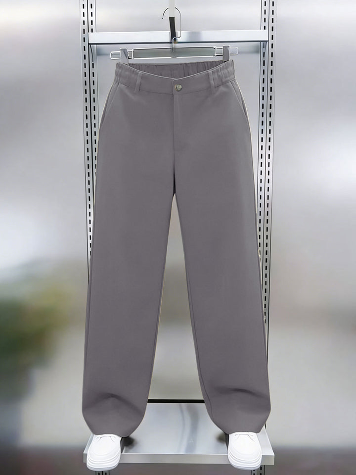 Herren Weite Twillhose mit hohem Bund, elastischem Rückenbund und geradem Bein Echo Archiv