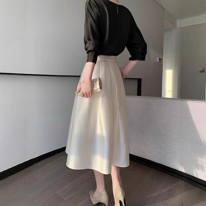 Damen Elegante und fließende Midikleid Echoarchiv