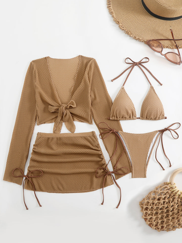 Damen Badeanzug-Set mit trendigem Netzdesign und verstellbaren Details Echo Archiv