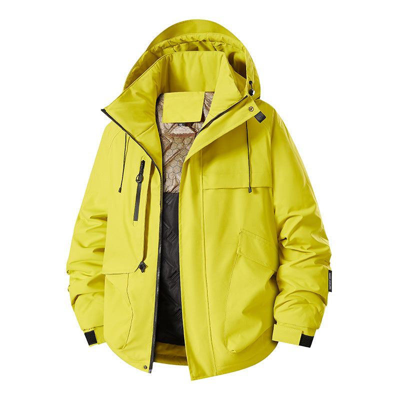 Herren multifunktionale Wetterjacke mit Innenfleece und verstellbarer Kapuze Echoarchiv