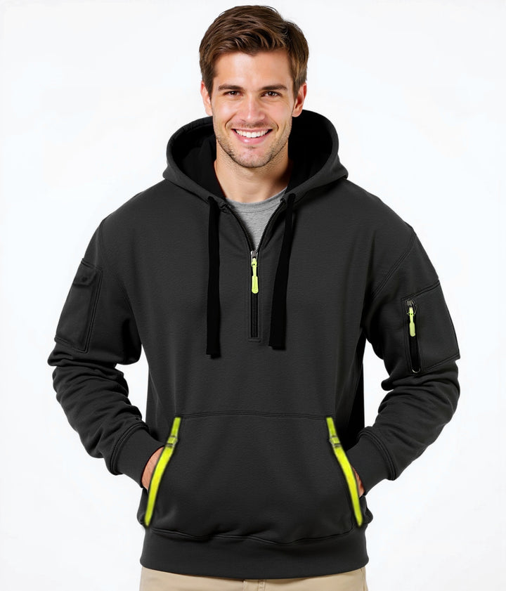 Herren modischer Kapuzenpullover mit vielseitigen Taschen und modernem Reißverschluss Echoarchiv
