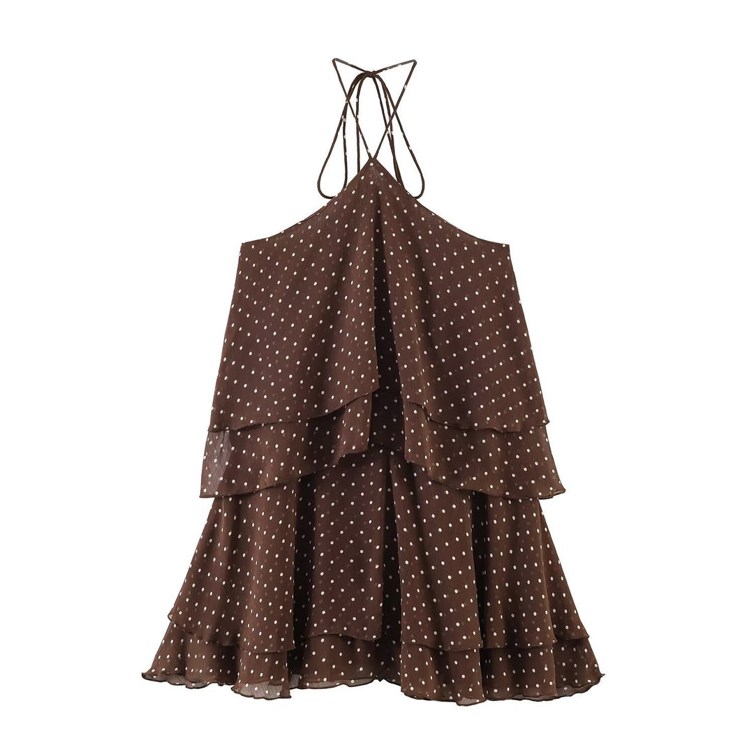 Damen Sommerkleid mit voluminösen Rüschendetails und tiefem V-Ausschnitt Echo Archiv