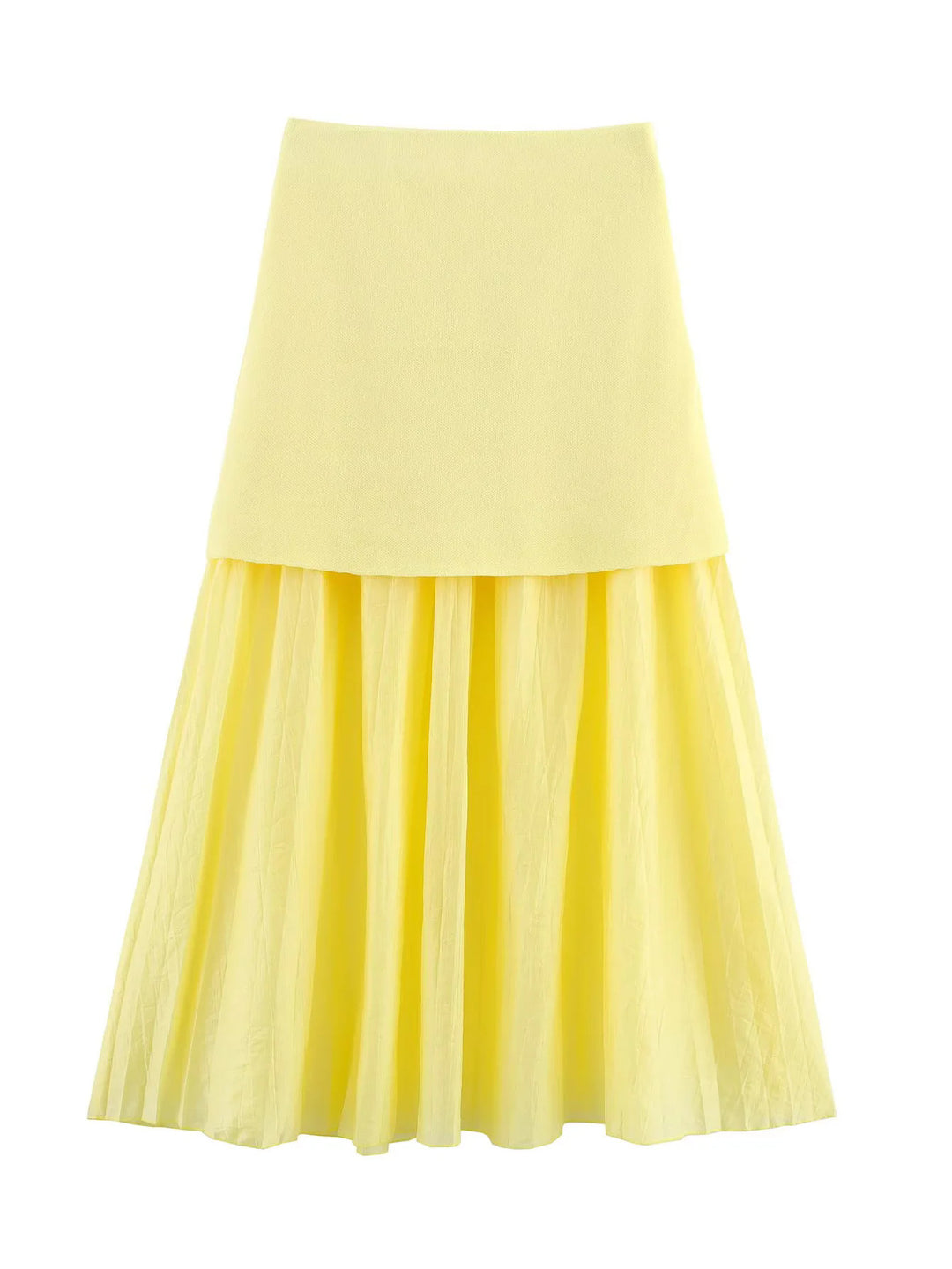 Damen nan zweilagiger Maxi-Rock mit plissiertem Chiffon und hoher Taille Echo Archiv