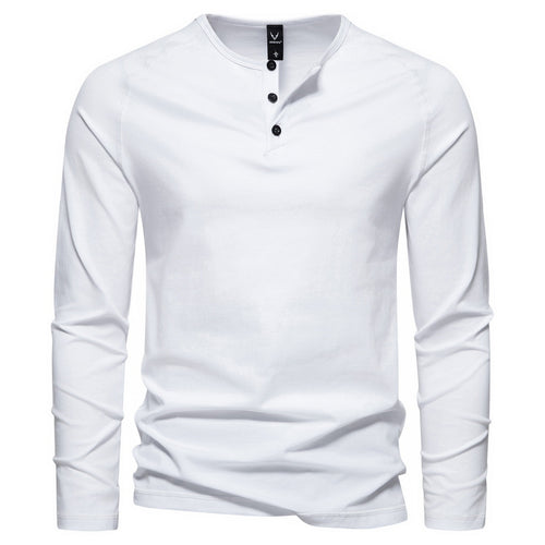 Herren Slim-Fit Baumwoll-Mix Henleyshirt mit Knopfleiste Echo Archiv