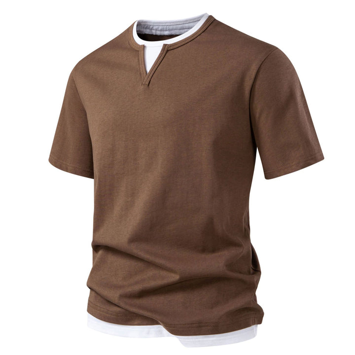Herren Kurzarmshirt mit modernem Stehkragen Echoarchiv