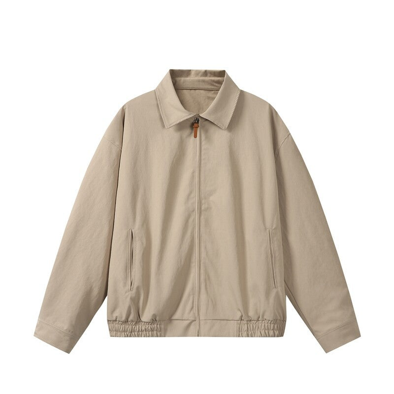 Unisex Leichte Oversize Übergangsjacke im Bomberstil mit Hemdkragen und elastischem Saum Echoarchiv
