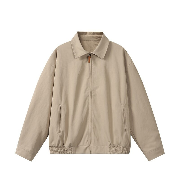 Unisex Leichte Oversize Übergangsjacke im Bomberstil mit Hemdkragen und elastischem Saum Echoarchiv