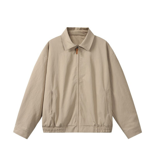 Unisex Leichte Oversize Übergangsjacke im Bomberstil mit Hemdkragen und elastischem Saum Echoarchiv