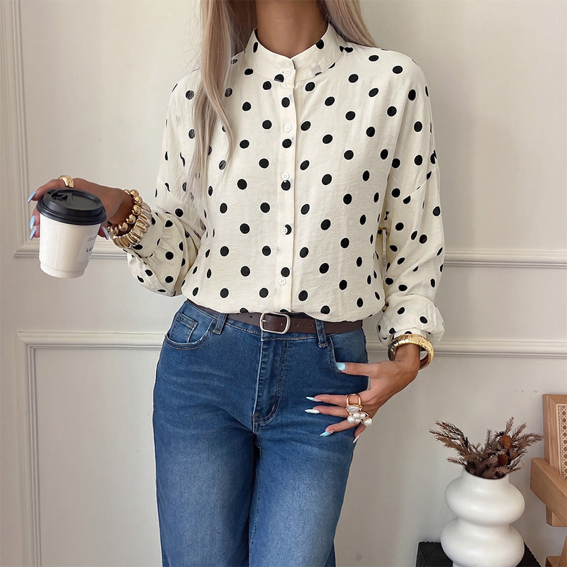 Damen Elegante Bluse mit Punkten Echo Archiv