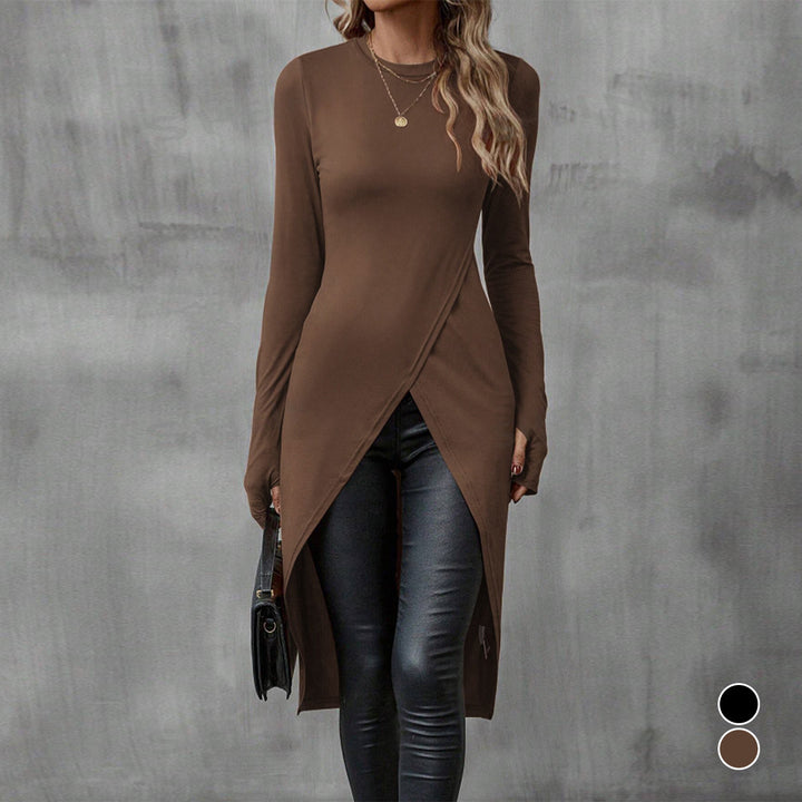 Damen eleganter Longsleeve mit raffinierter Wickeloptik Echo Archiv