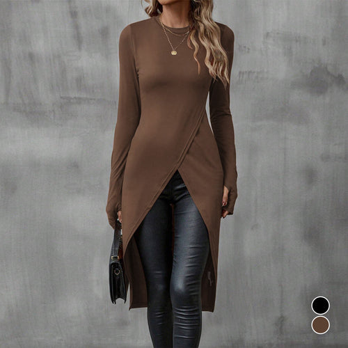 Damen eleganter Longsleeve mit raffinierter Wickeloptik Echo Archiv