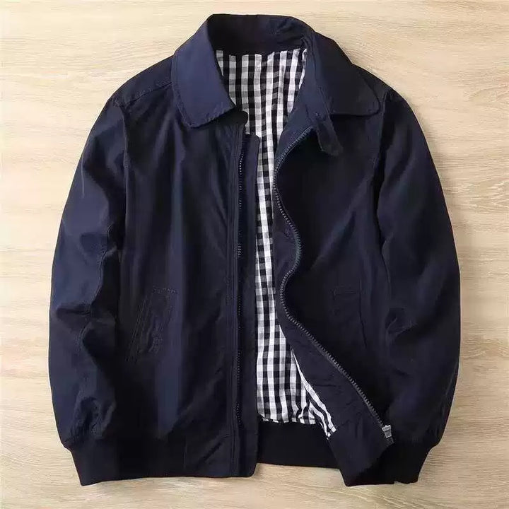 Herren Modische Bomberjacke mit kariertem Innenfutter Echo Archiv