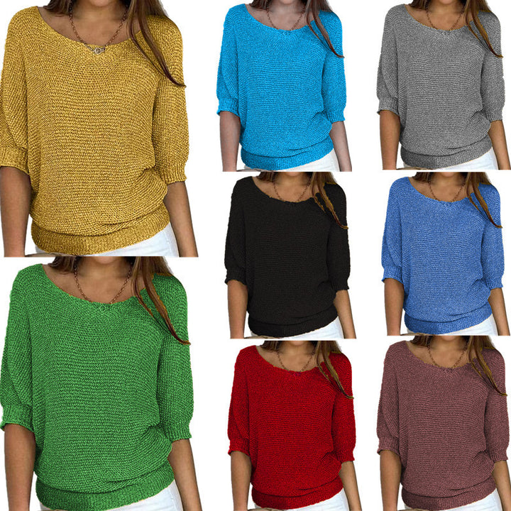 Damen nan legerer kastiger Feinstrickpullover mit weitem Ausschnitt Echo Archiv