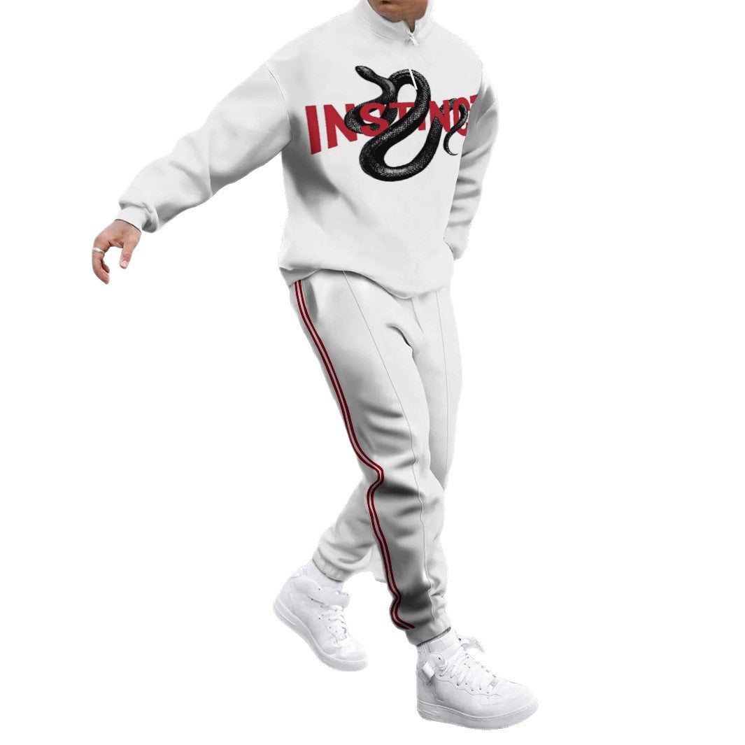 Herren Sportliches Sweatshirt mit modernem Zipper und grafischem Muster Echoarchiv