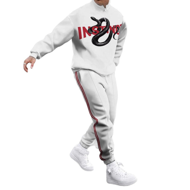 Herren Sportliches Sweatshirt mit modernem Zipper und grafischem Muster Echoarchiv