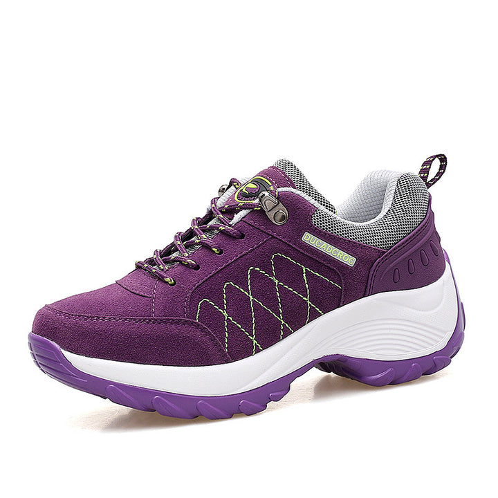 Damen Bequeme Outdoor-Walking-Sneaker mit verstärkter Profilsohle und gepolstertem Knöchelkragen Echoarchiv