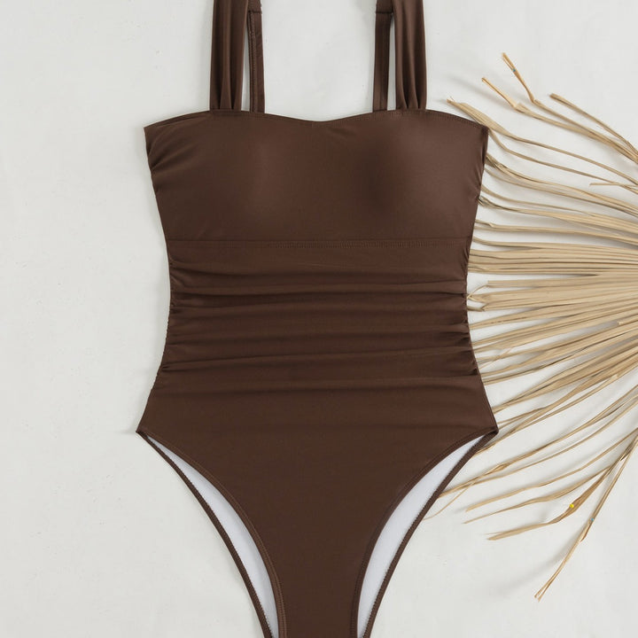 Damen Sportlicher Einteiler Badeanzug mit Rüschendetails Echo Archiv